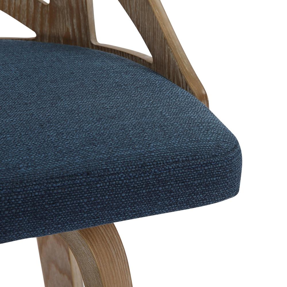 White Washed Wood, Blue Fabric Charlotte Counter Stool - Set of 2. Picture 7