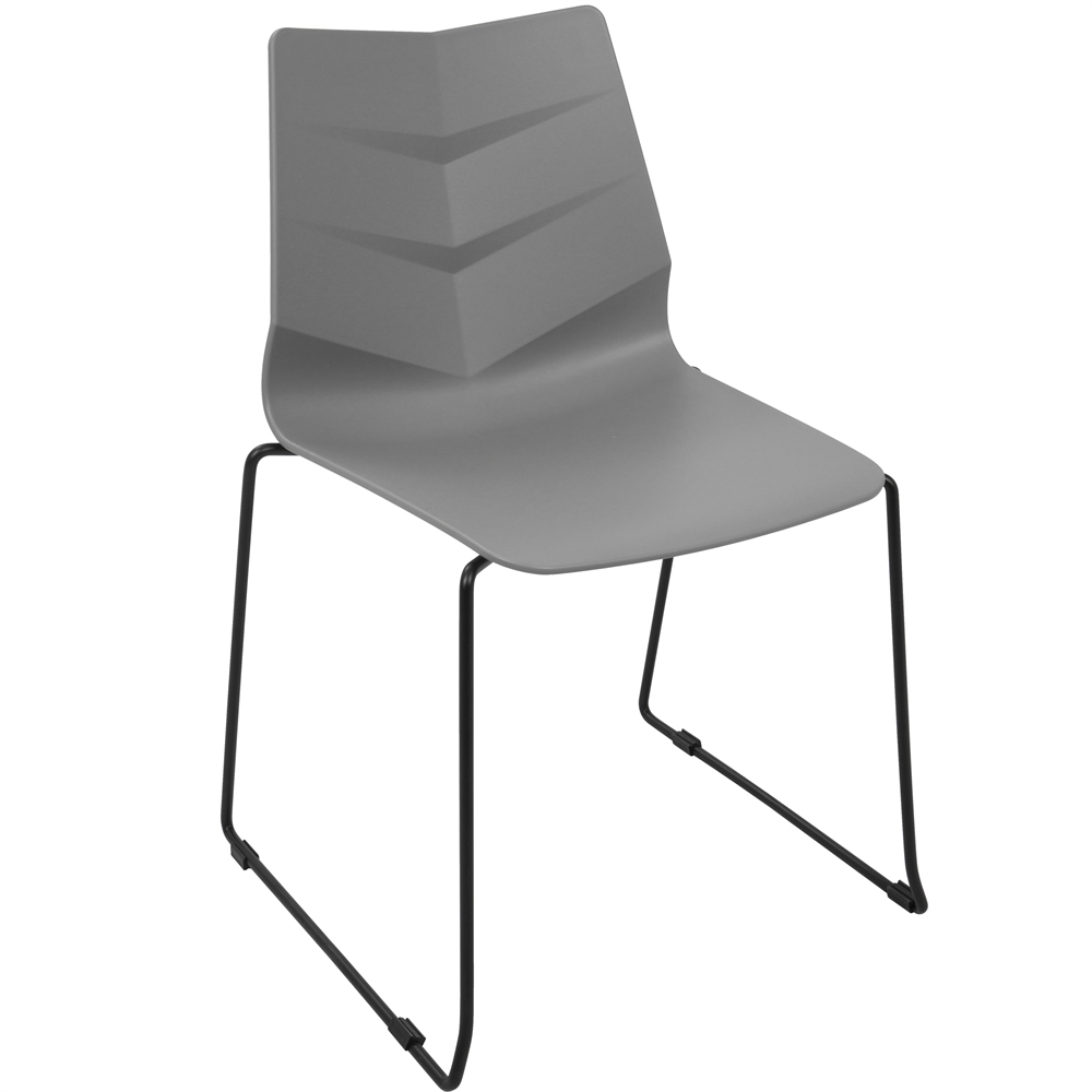 Arrow Contemporary Dining Chair in Black and Grey - Set of 2. Picture 2