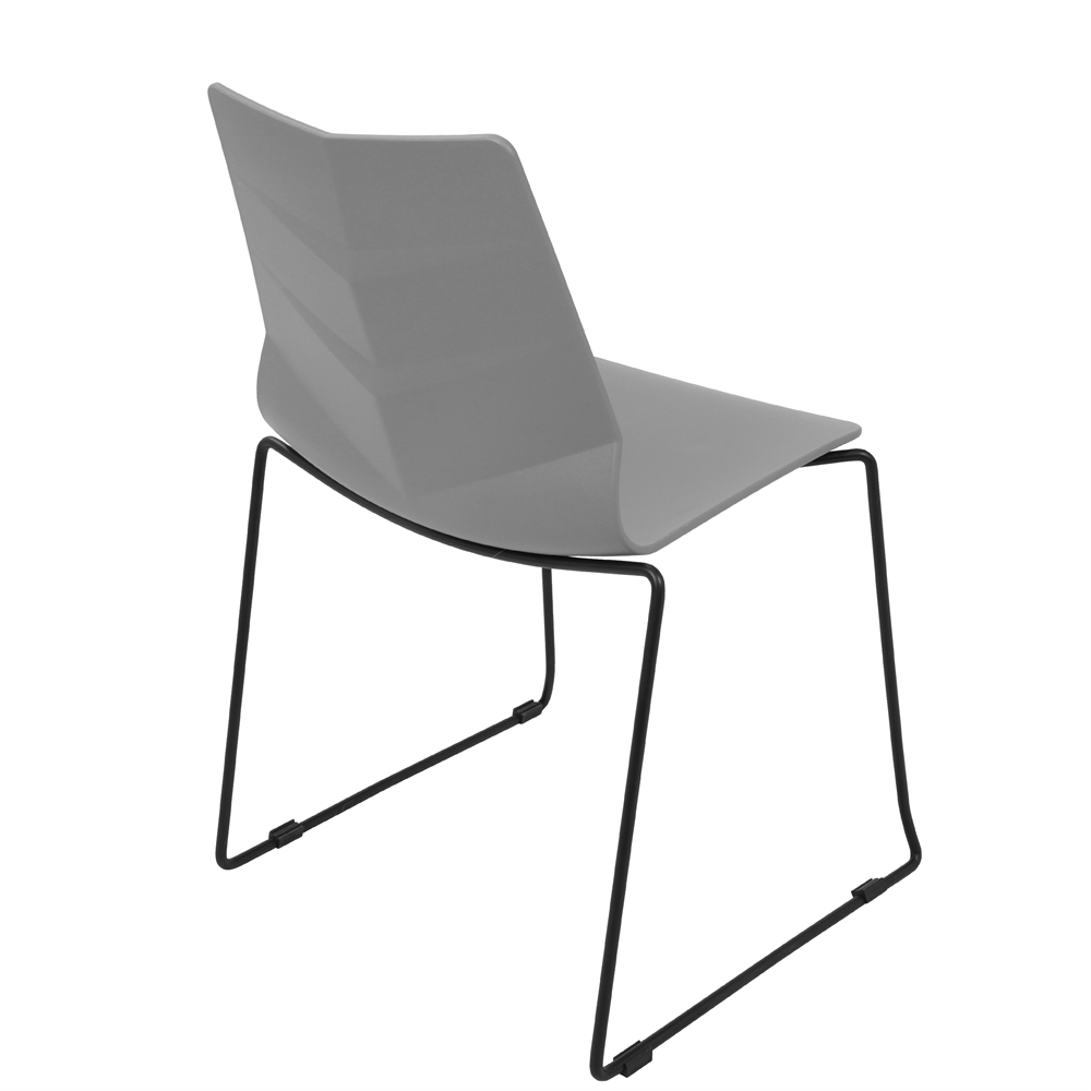 Arrow Contemporary Dining Chair in Black and Grey - Set of 2. Picture 4