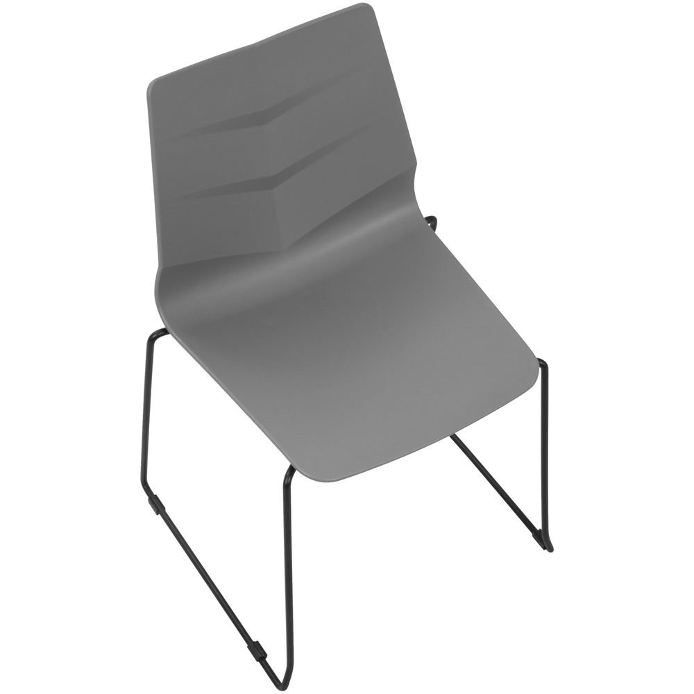 Arrow Contemporary Dining Chair in Black and Grey - Set of 2. Picture 7