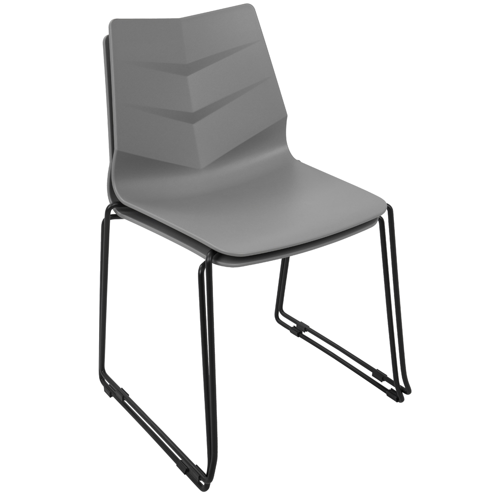 Arrow Contemporary Dining Chair in Black and Grey - Set of 2. Picture 8
