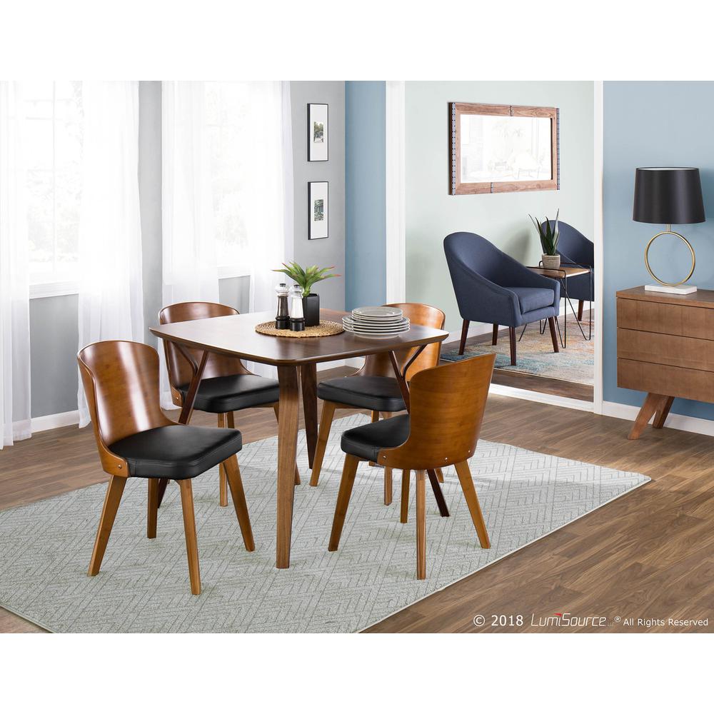 Walnut Bamboo, Black PU Bocello Chair. Picture 7