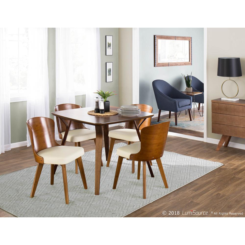 Walnut Bamboo, Cream PU Bocello Chair. Picture 8