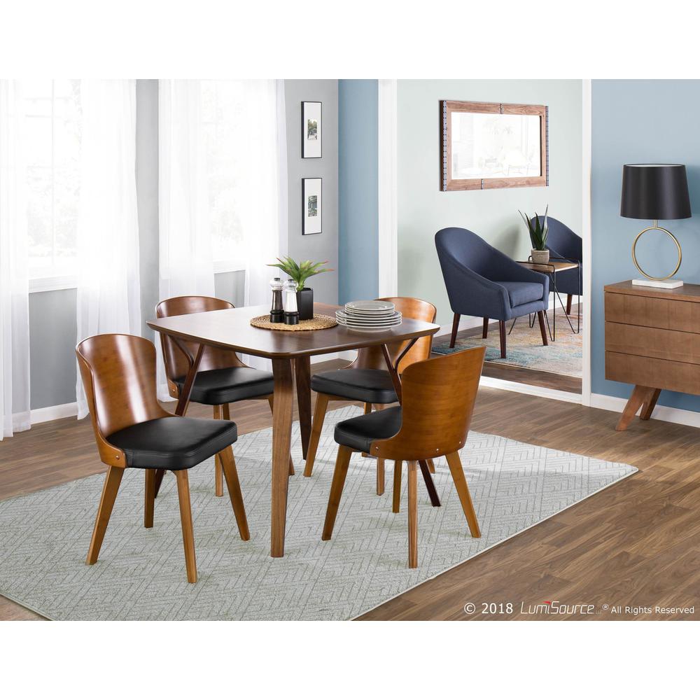 Walnut Bamboo, Black PU Bocello Chair. Picture 8