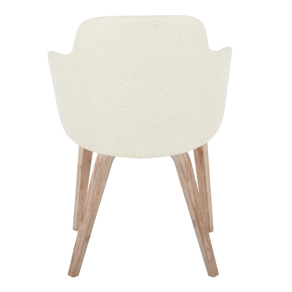 Whitewashed Wood, Cream Noise Fabric Boyne Chair - Set of 2. Picture 5