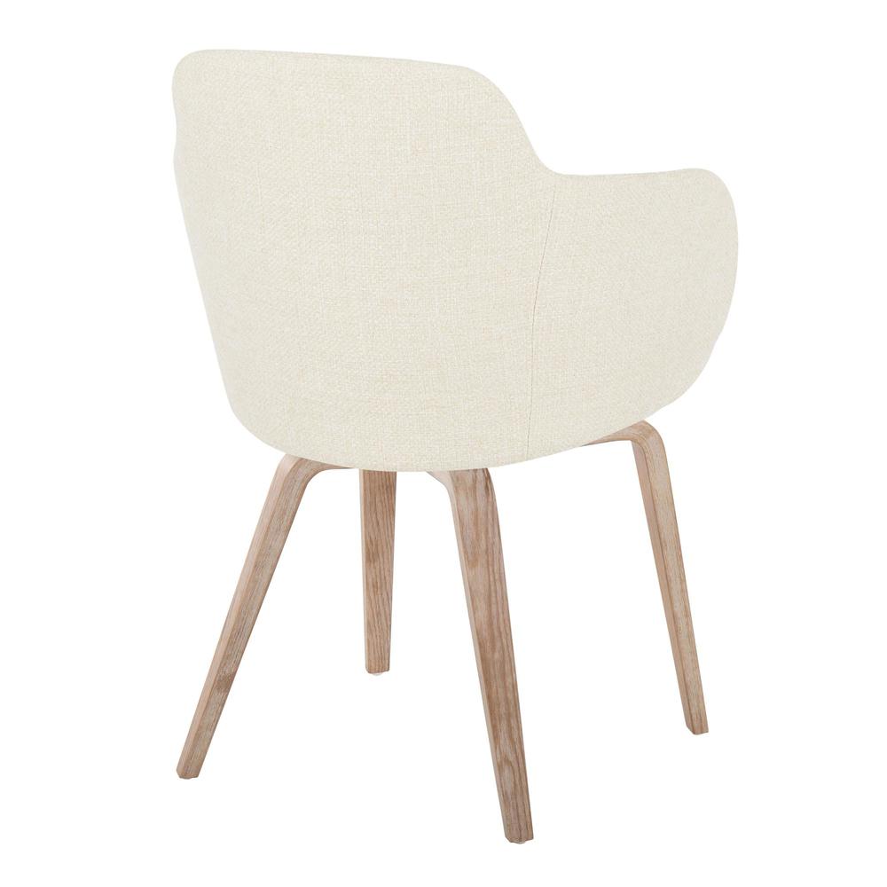 Whitewashed Wood, Cream Noise Fabric Boyne Chair - Set of 2. Picture 4