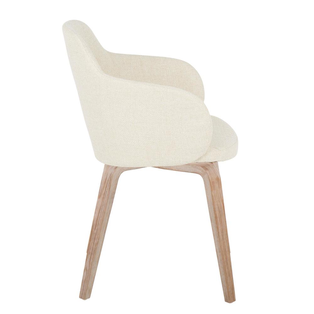 Whitewashed Wood, Cream Noise Fabric Boyne Chair - Set of 2. Picture 3