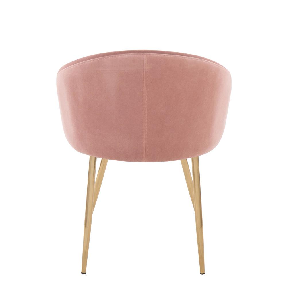 Gold Metal, Blush Velvet Claire Chair - Set of 2. Picture 5