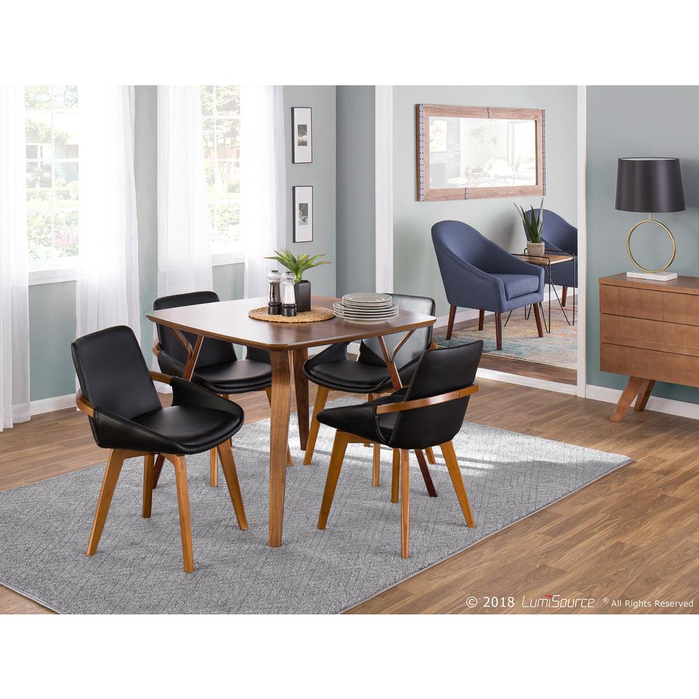 Walnut Bamboo, Black PU Cosmo Chair. Picture 10