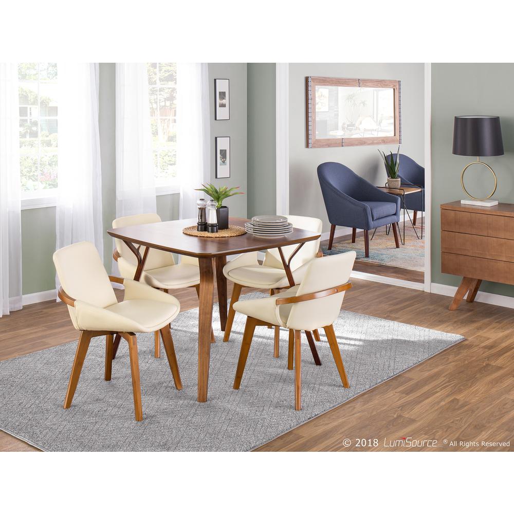 Walnut Bamboo, Cream PU Cosmo Chair. Picture 11