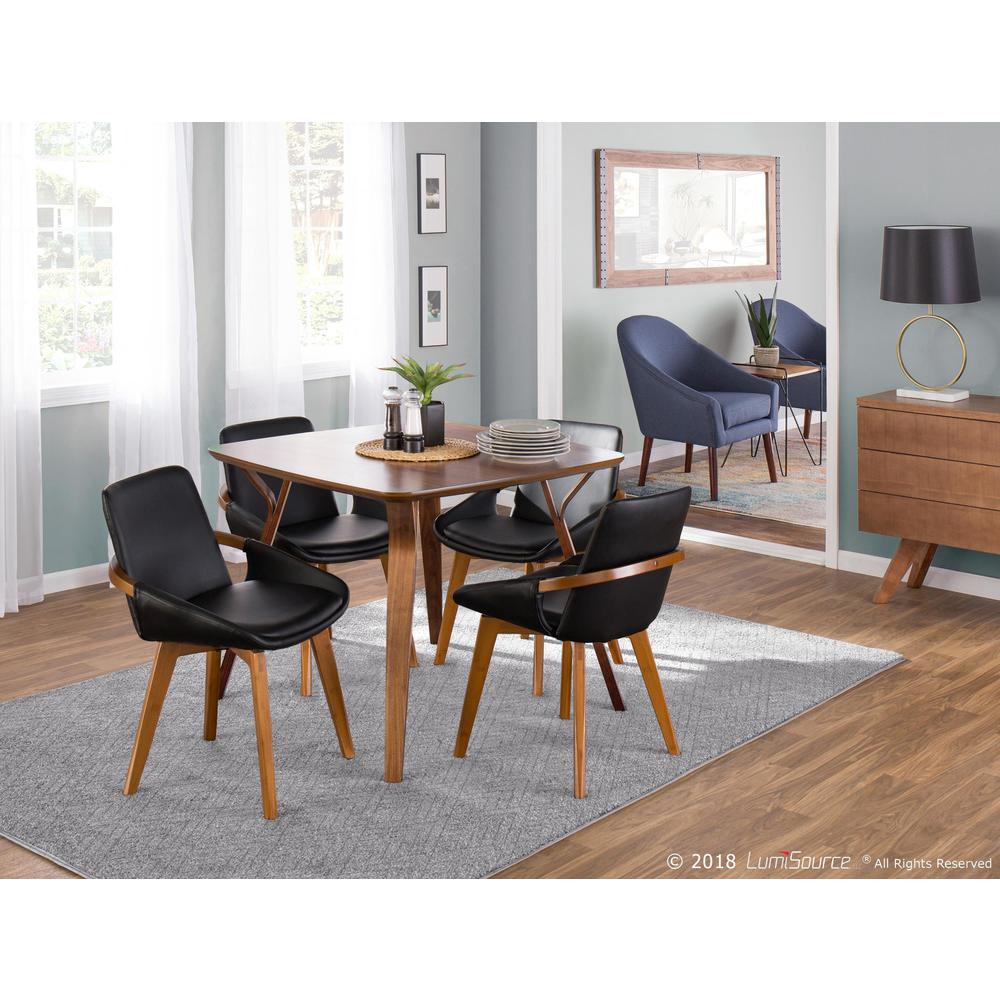 Walnut Bamboo, Black PU Cosmo Chair. Picture 12