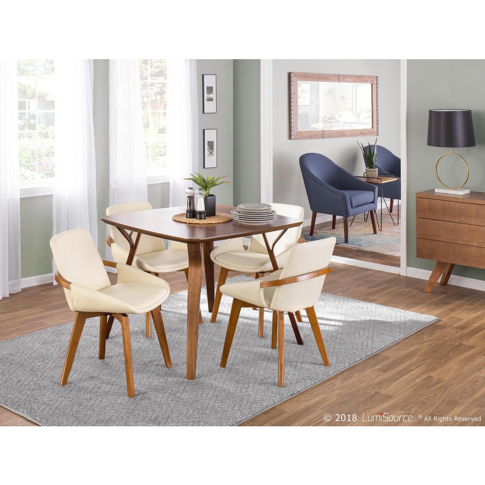 Walnut Bamboo, Cream PU Cosmo Chair. Picture 13