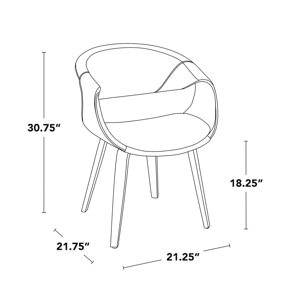 Curvo Upholstered Chair - Set of 2. Picture 8