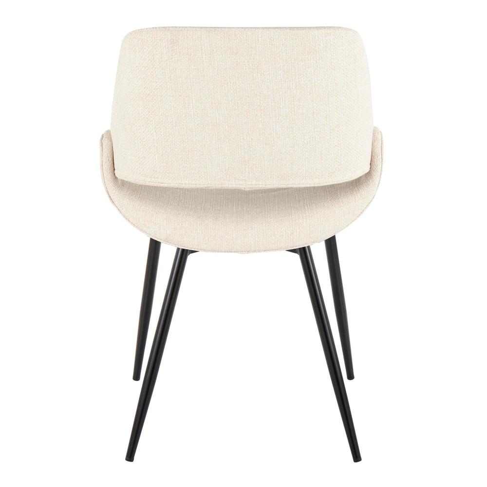 Black Metal, Cream Fabric Fabrico Chair - Set of 2. Picture 5