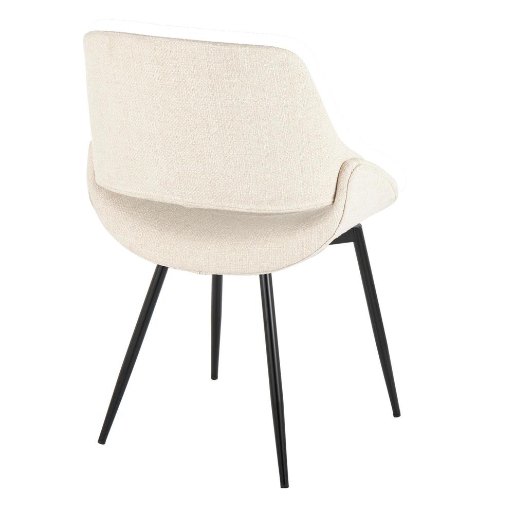 Black Metal, Cream Fabric Fabrico Chair - Set of 2. Picture 4
