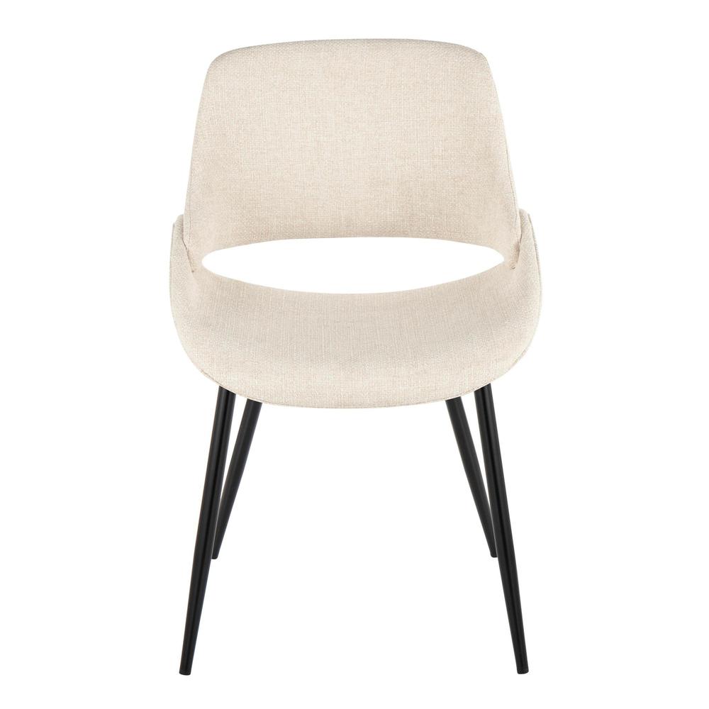 Black Metal, Cream Fabric Fabrico Chair - Set of 2. Picture 6