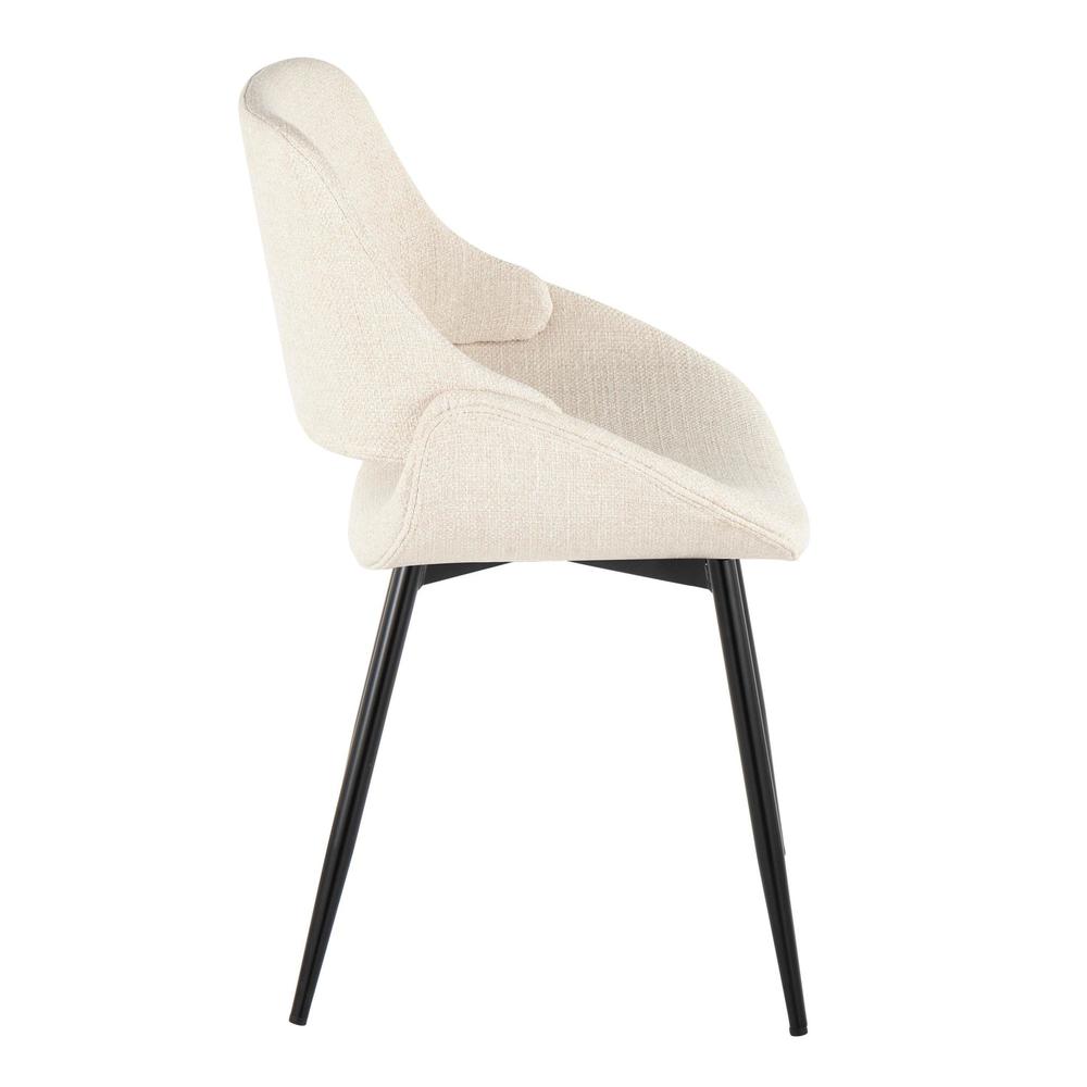 Black Metal, Cream Fabric Fabrico Chair - Set of 2. Picture 3