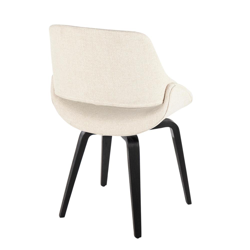 Black Wood, Cream Fabric Fabrico Chair - Set of 2. Picture 4