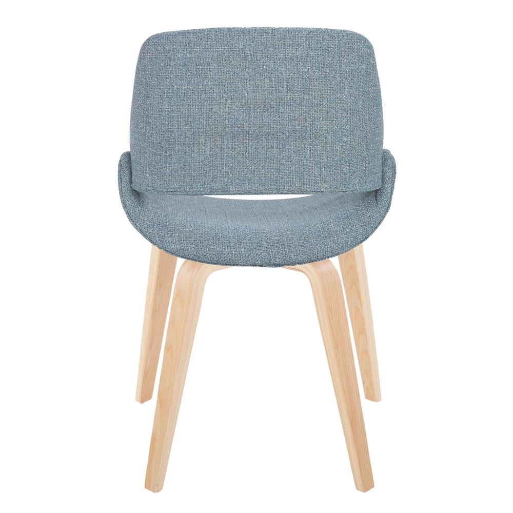 Natural Wood, Blue Fabric Fabrico Chair - Set of 2. Picture 5