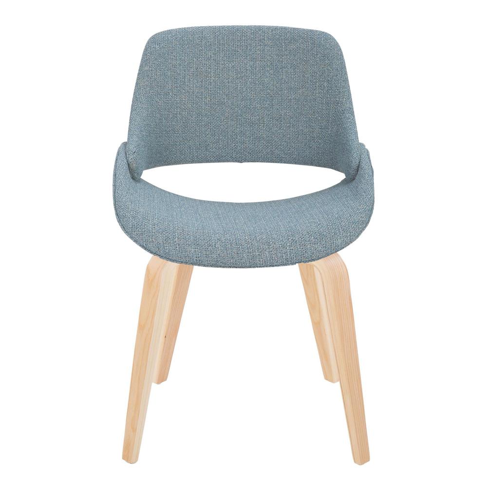 Natural Wood, Blue Fabric Fabrico Chair - Set of 2. Picture 6