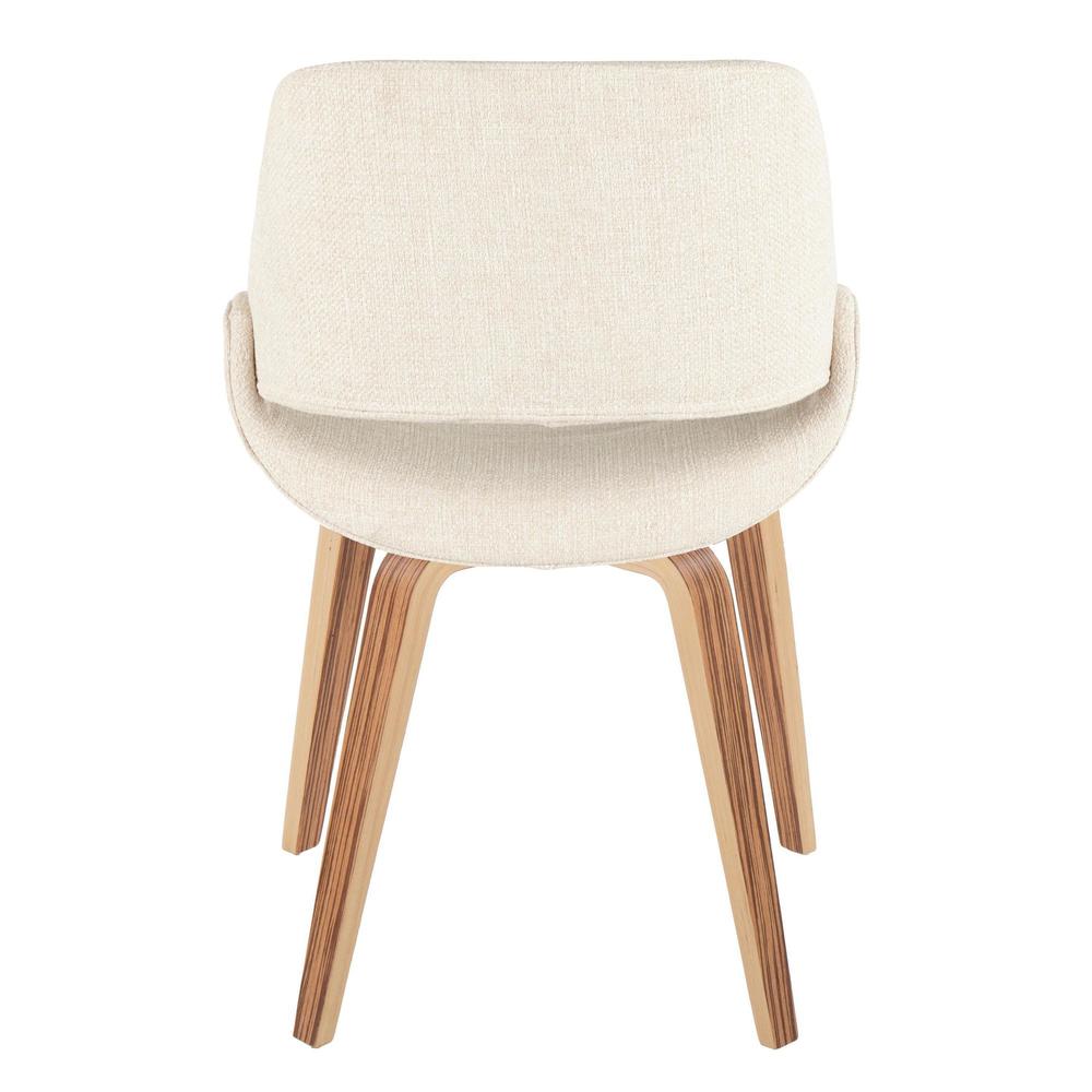 Zebra Wood, Cream Fabric Fabrico Chair - Set of 2. Picture 5