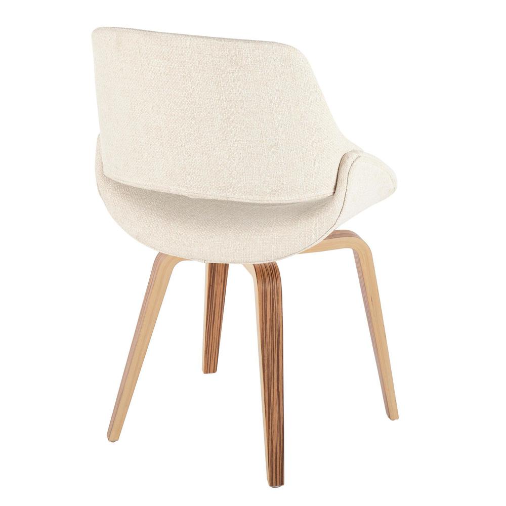 Zebra Wood, Cream Fabric Fabrico Chair - Set of 2. Picture 4