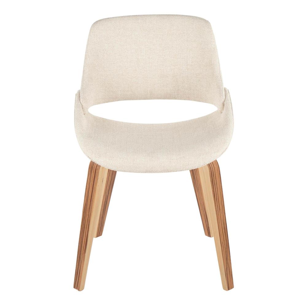 Zebra Wood, Cream Fabric Fabrico Chair - Set of 2. Picture 6