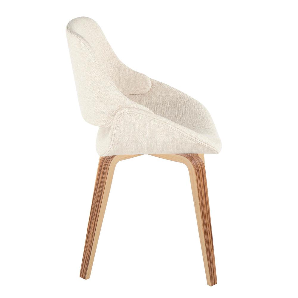 Zebra Wood, Cream Fabric Fabrico Chair - Set of 2. Picture 3