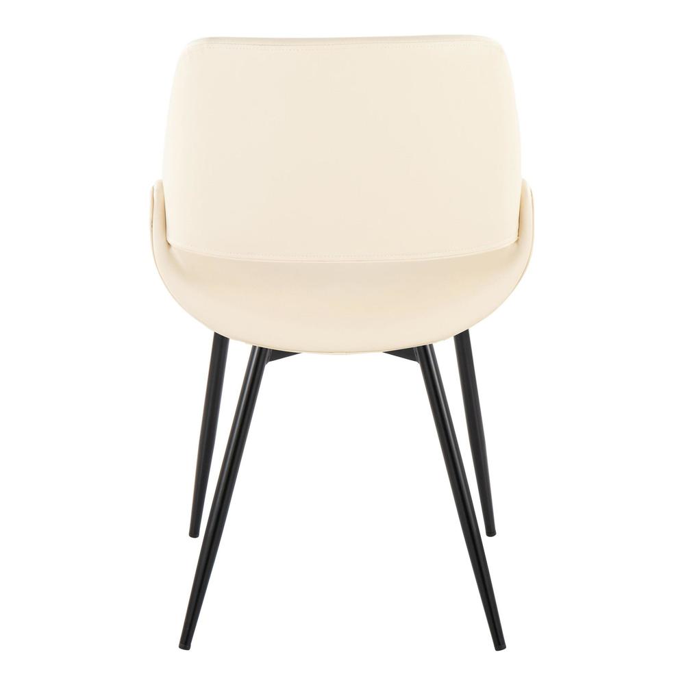 Black Metal, Cream PU Fabrico Chair - Set of 2. Picture 5