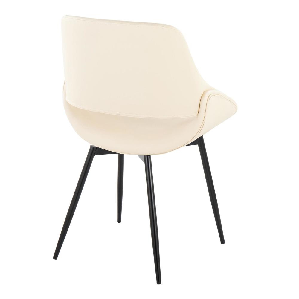Black Metal, Cream PU Fabrico Chair - Set of 2. Picture 4