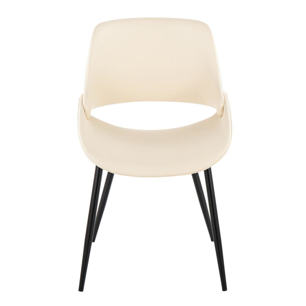 Black Metal, Cream PU Fabrico Chair - Set of 2. Picture 6