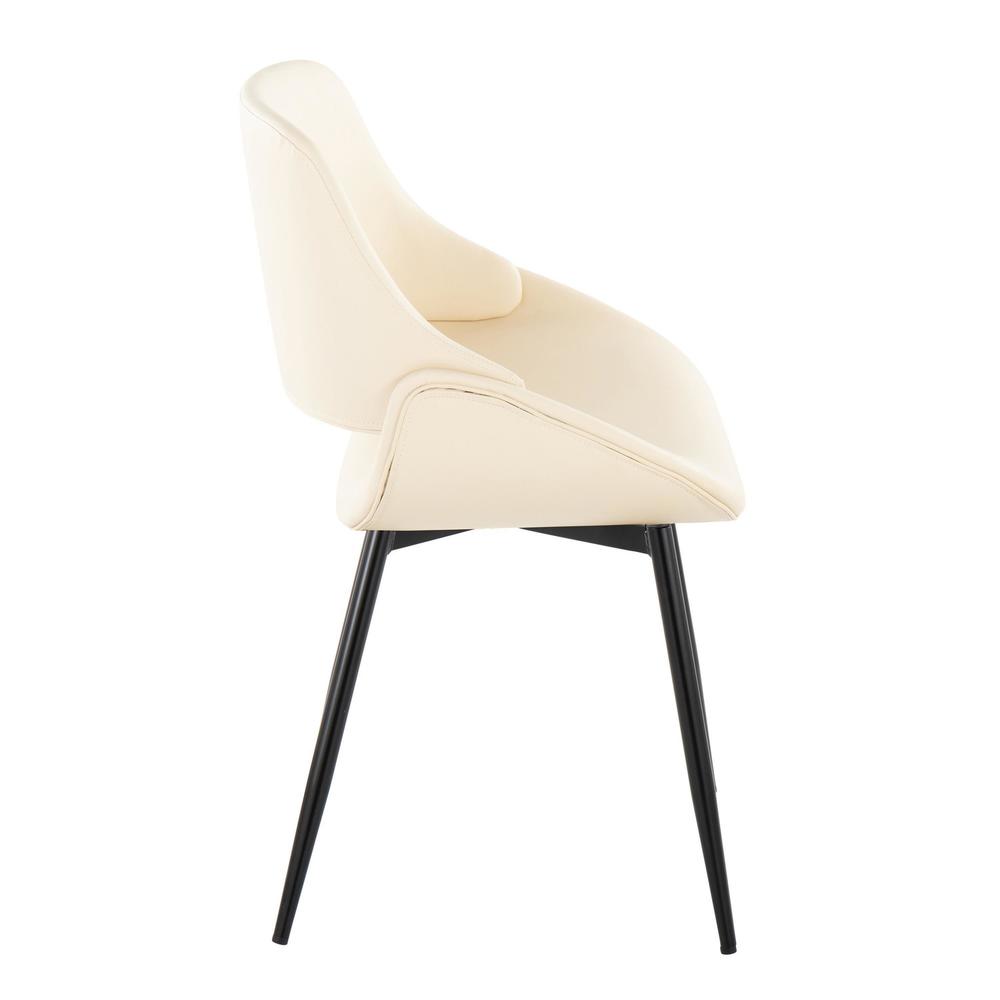 Black Metal, Cream PU Fabrico Chair - Set of 2. Picture 3