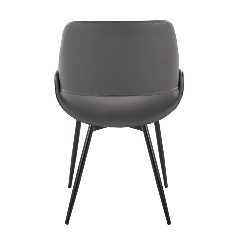 Black Metal, Grey PU Fabrico Chair - Set of 2. Picture 5
