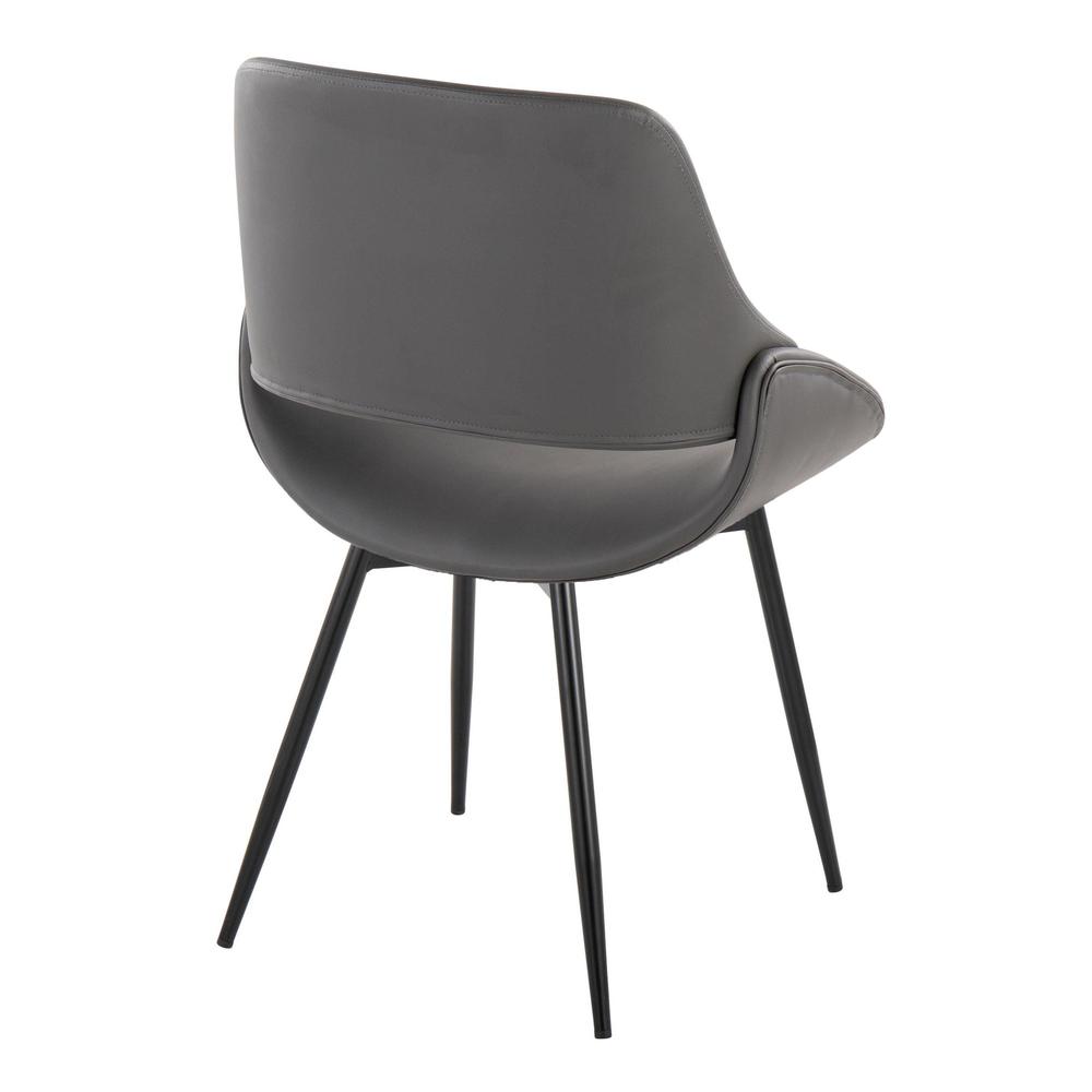 Black Metal, Grey PU Fabrico Chair - Set of 2. Picture 4