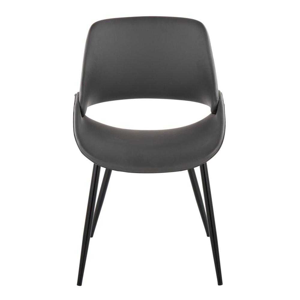 Black Metal, Grey PU Fabrico Chair - Set of 2. Picture 6
