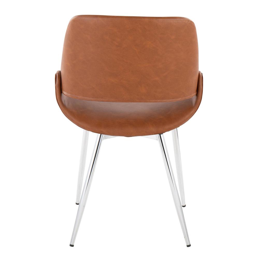 Chrome Metal, Camel PU Fabrico Chair - Set of 2. Picture 5