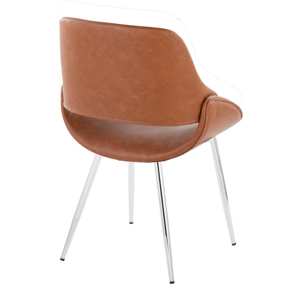 Chrome Metal, Camel PU Fabrico Chair - Set of 2. Picture 4