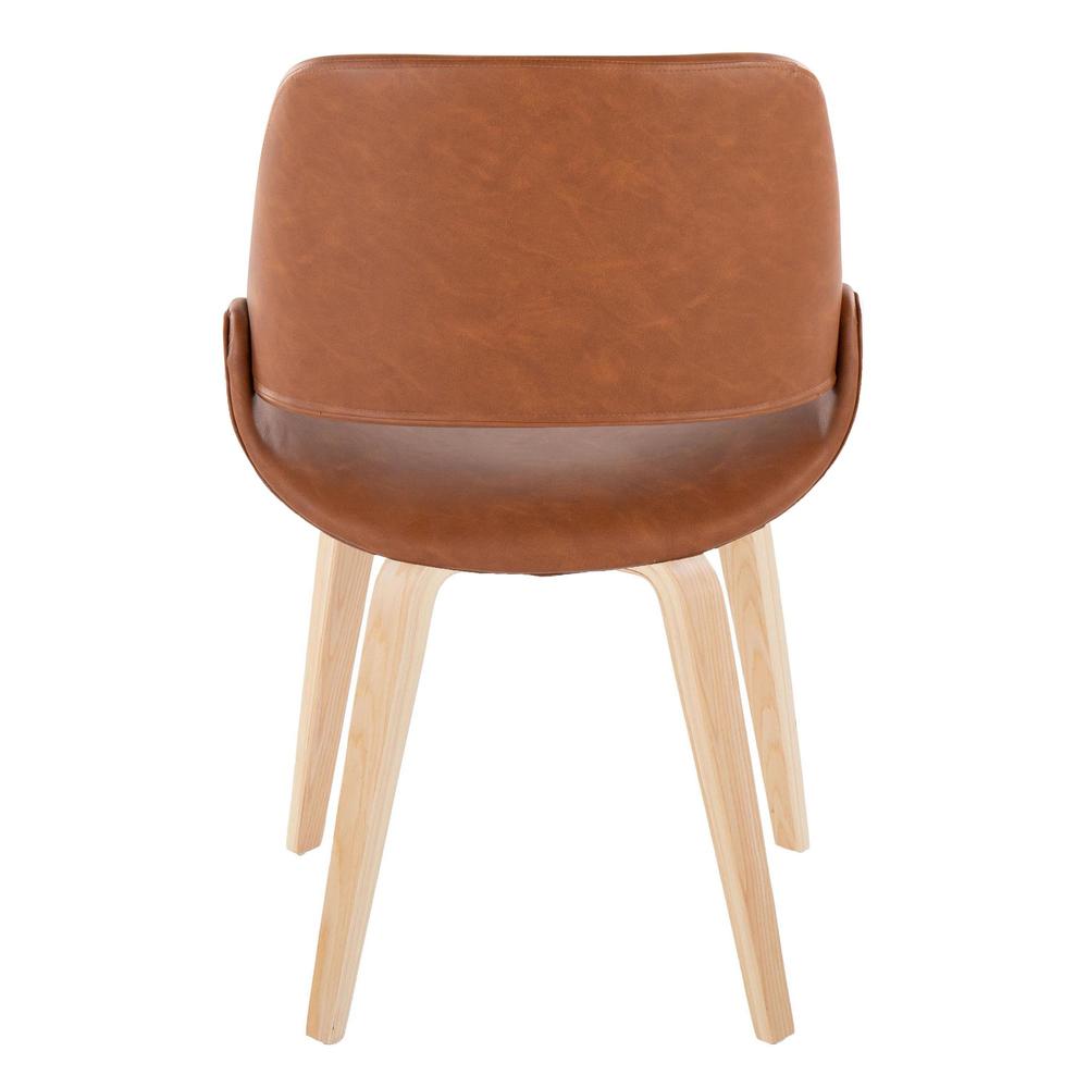 Natural Wood, Camel PU Fabrico Chair - Set of 2. Picture 5