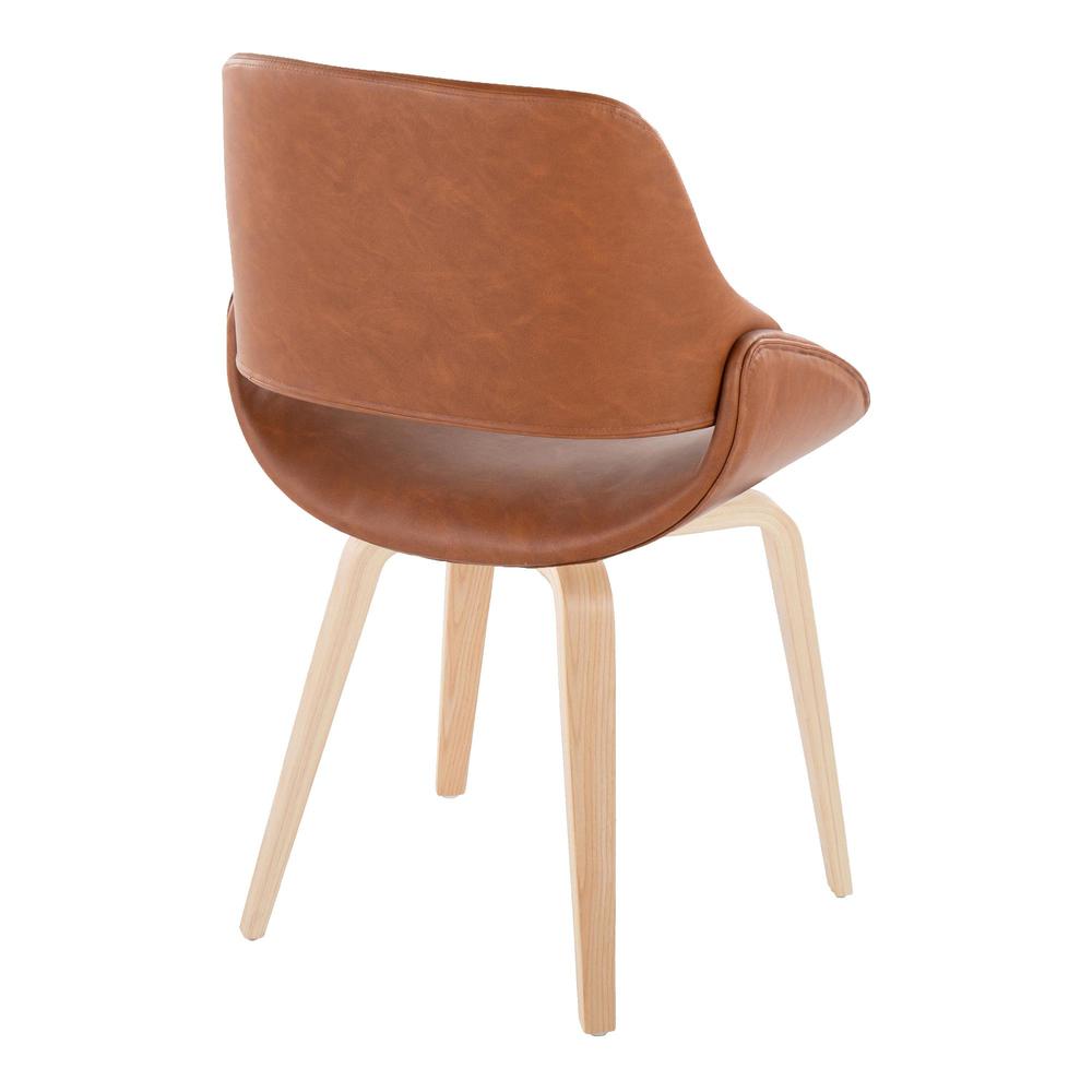 Natural Wood, Camel PU Fabrico Chair - Set of 2. Picture 4