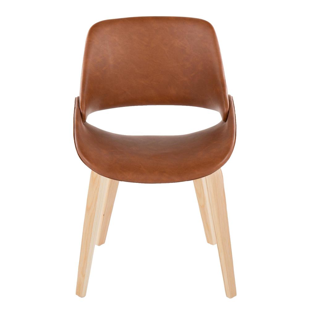 Natural Wood, Camel PU Fabrico Chair - Set of 2. Picture 6