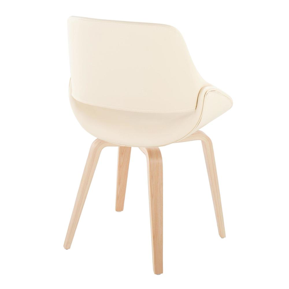 Natural Wood, Cream PU Fabrico Chair - Set of 2. Picture 4