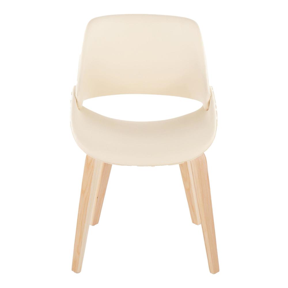 Natural Wood, Cream PU Fabrico Chair - Set of 2. Picture 6