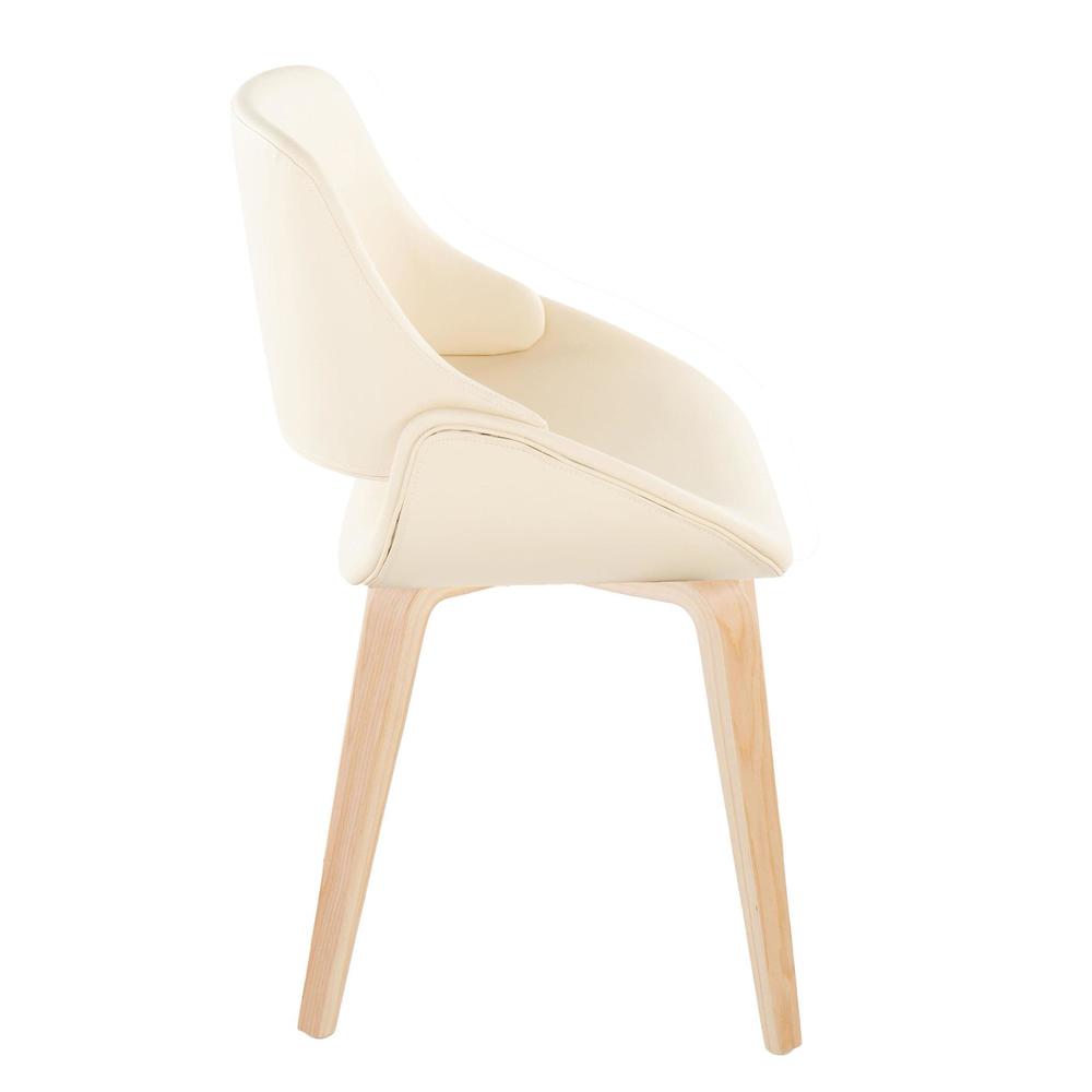 Natural Wood, Cream PU Fabrico Chair - Set of 2. Picture 3