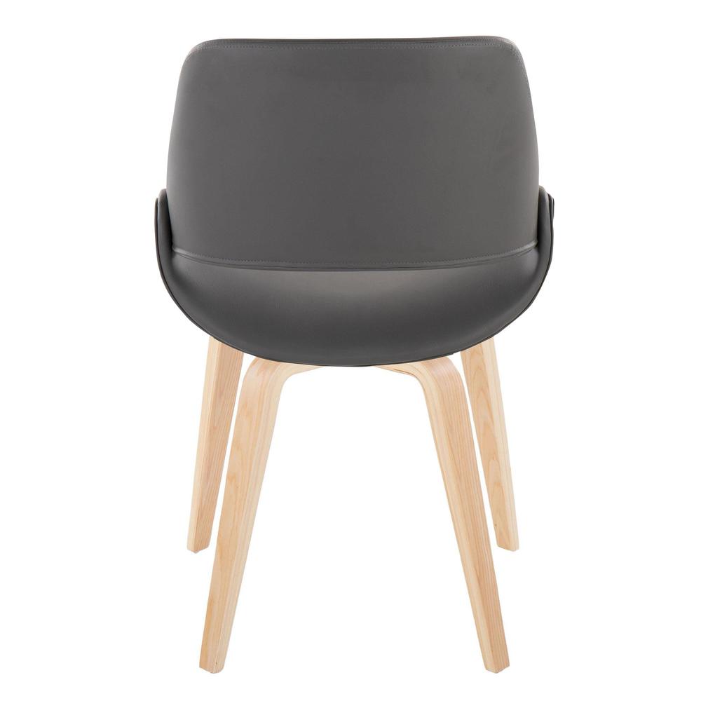 Natural Wood, Grey PU Fabrico Chair - Set of 2. Picture 5