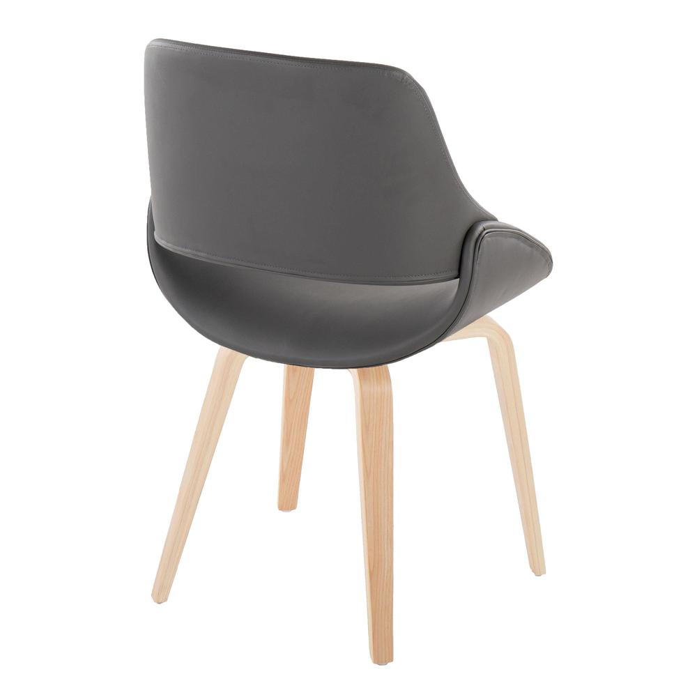 Natural Wood, Grey PU Fabrico Chair - Set of 2. Picture 4