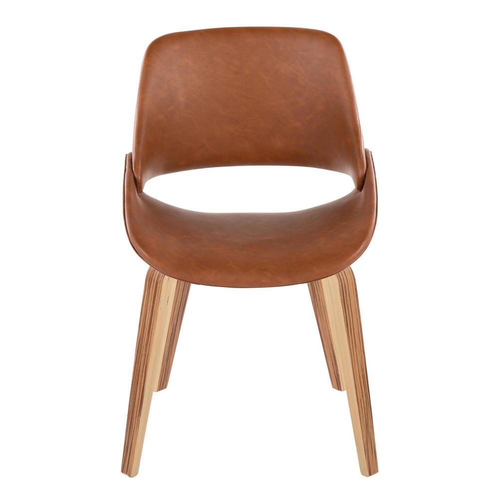 Zebra Wood, Camel PU Fabrico Chair - Set of 2. Picture 6