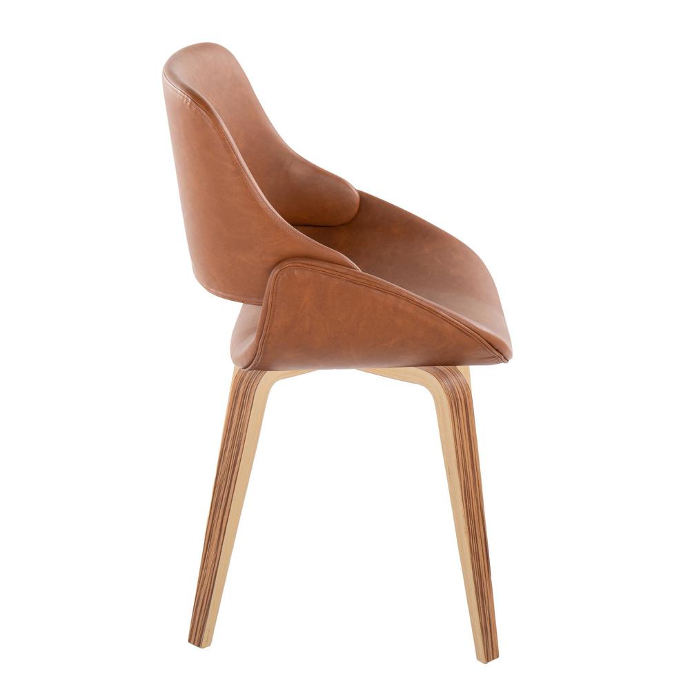Zebra Wood, Camel PU Fabrico Chair - Set of 2. Picture 3
