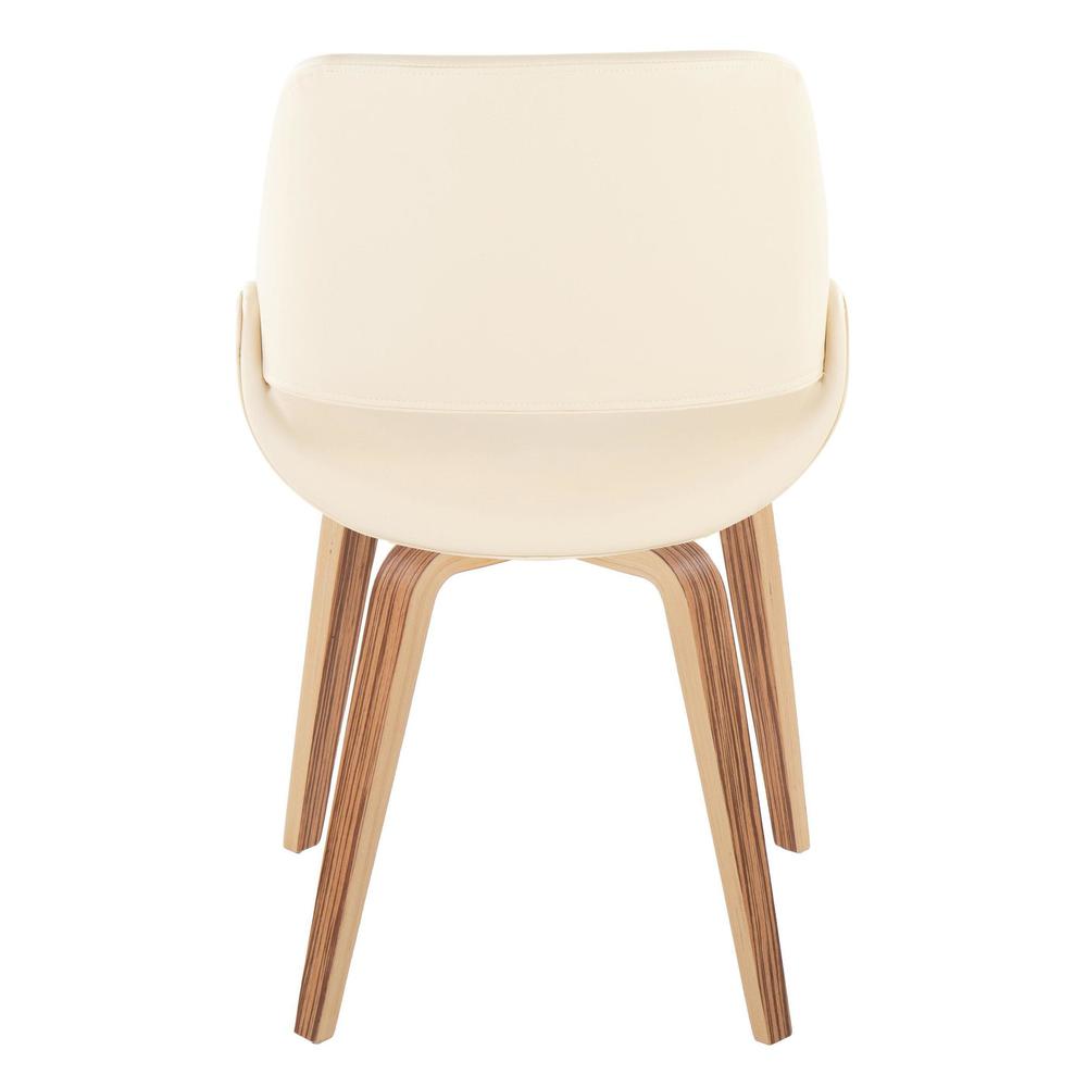 Zebra Wood, Cream PU Fabrico Chair - Set of 2. Picture 5