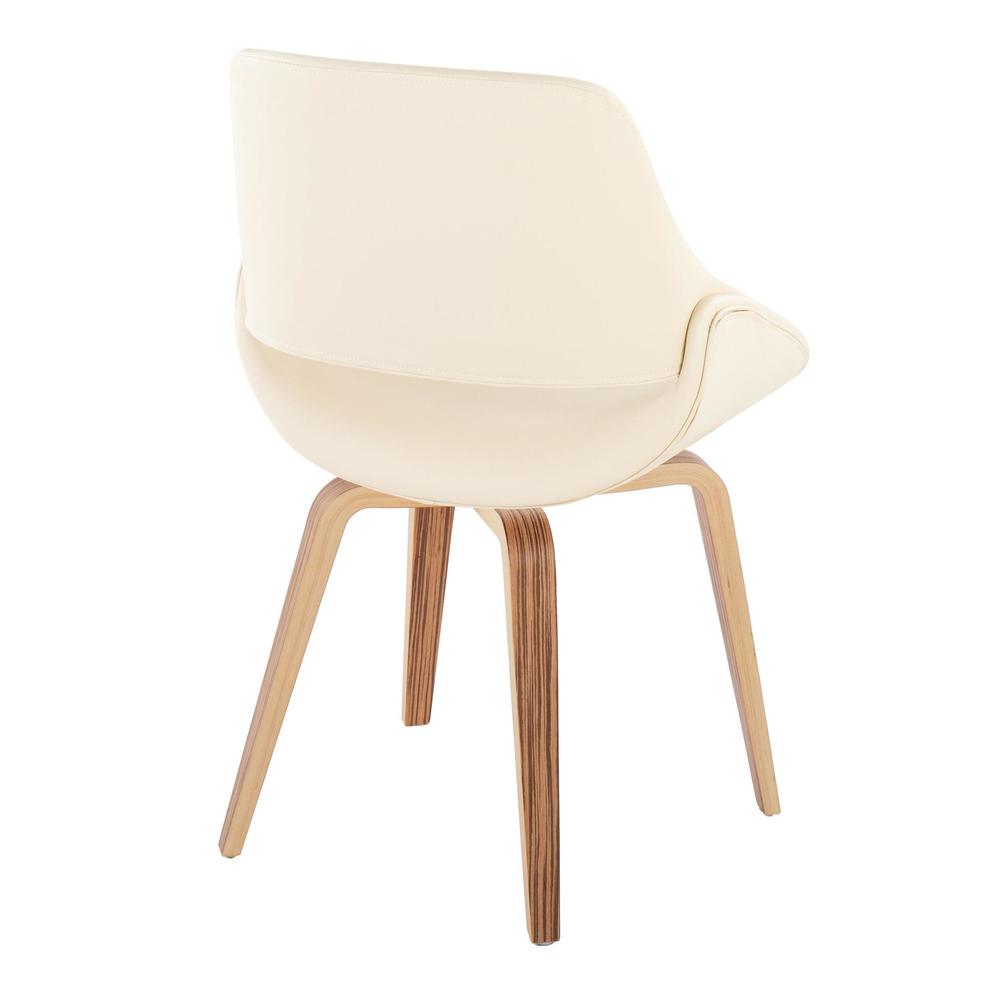 Zebra Wood, Cream PU Fabrico Chair - Set of 2. Picture 4