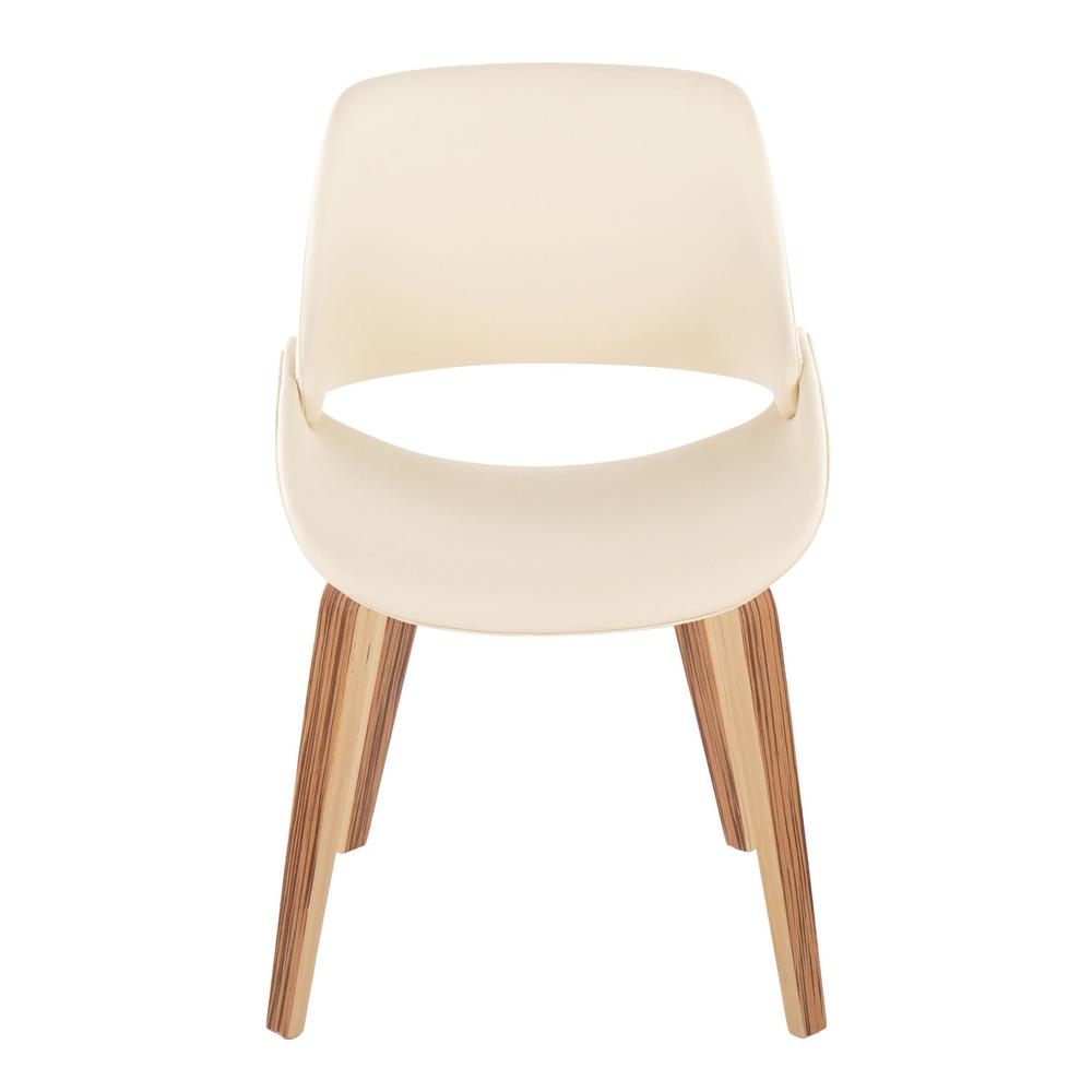 Zebra Wood, Cream PU Fabrico Chair - Set of 2. Picture 6